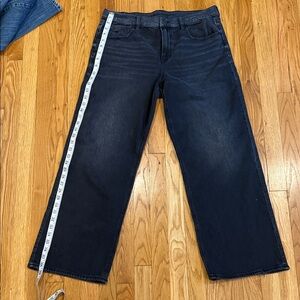 American Eagle Straight Leg Jeans Dark Wash High Rise Mom Jeans Size 12